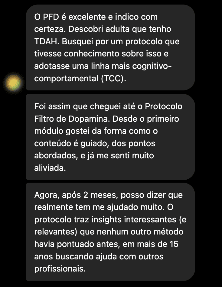 Depoimento: O PFD é excelente e indico com certeza